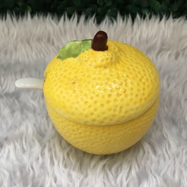 Ceramic Lemon Condiments Container, Furniture & Home Living