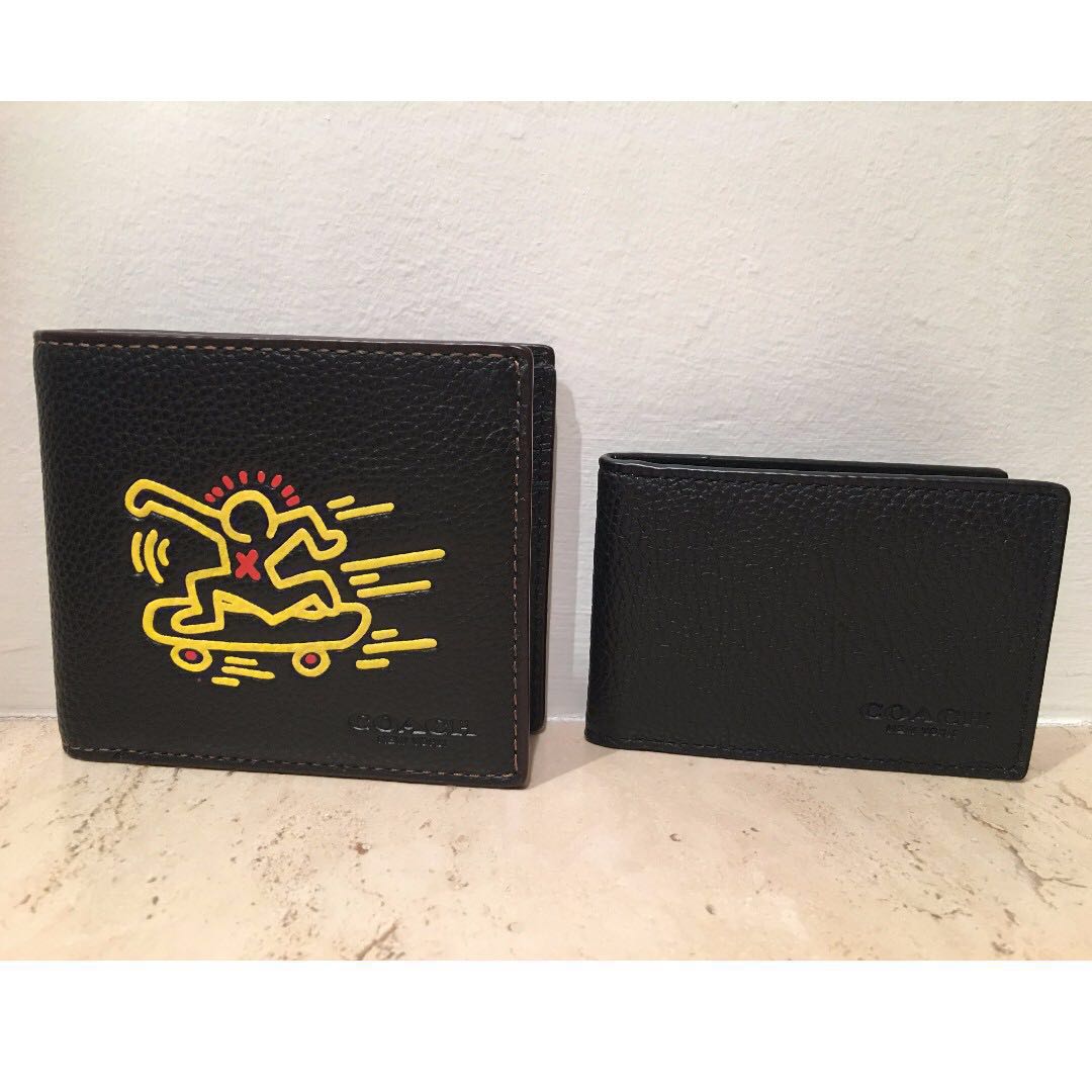 COACH 3 in 1 Wallet In Metallic Leather Keith Haring Limited
