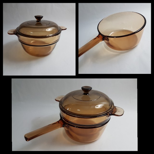 Corning Ware Vision double boiler with insert and lid, TV & Home