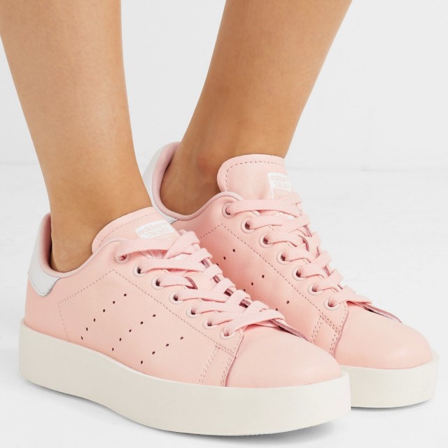 adidas pink leather shoes