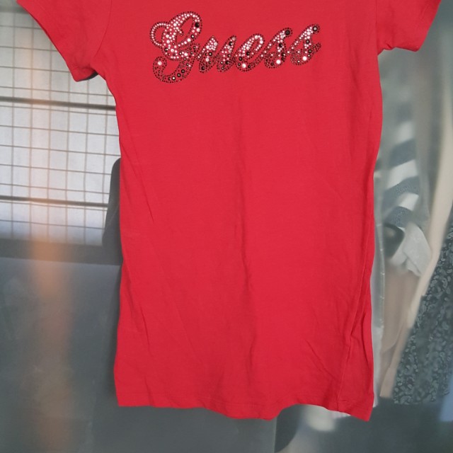 guess red shirt womens