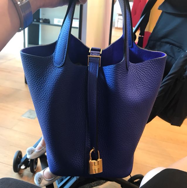 Hermes Picotin 18 Deep Blue GHW, 名牌, 手袋及銀包- Carousell