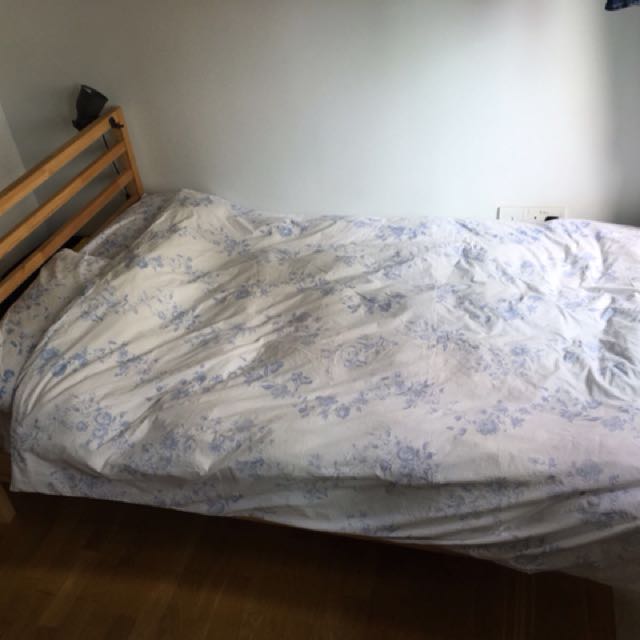 ikea tarva bed frame and mattress furniture home living furniture bed frames mattresses on carousell