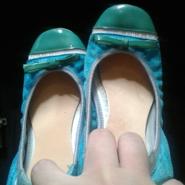 prada scrunch ballet flats