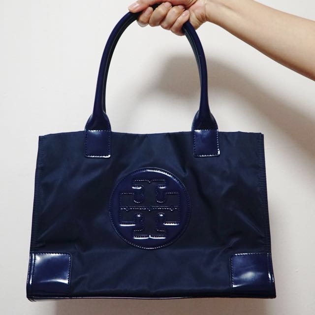 tory burch navy blue tote