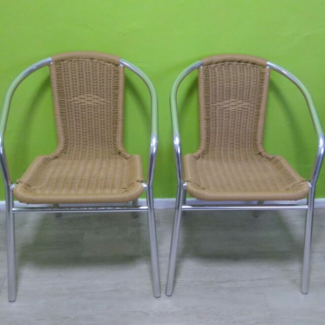 Pvc Plastic Rattan Chair 1 Pair Furniture Tables Chairs On Photo