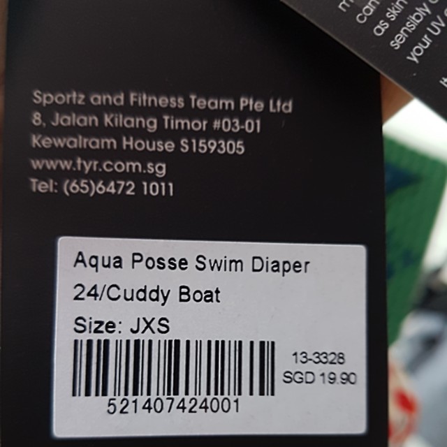 TYR Swim Diaper aqua posse, Babies & Kids, Bathing & Changing, Diapers