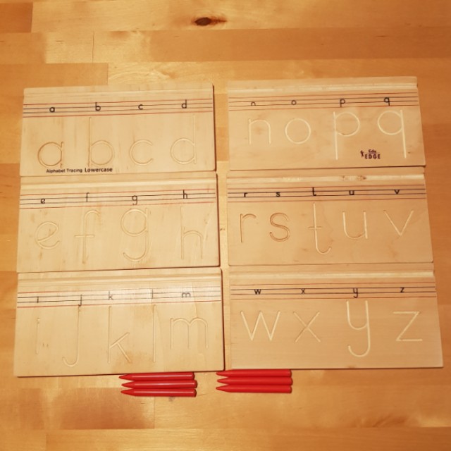 Wooden Alphabet Tracing Boards (lower case) prewriting skills