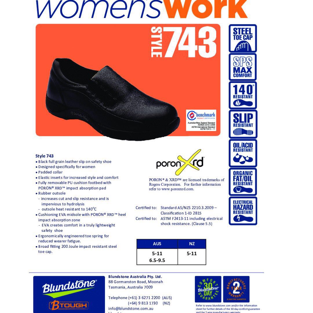 blundstone womens safety shoes