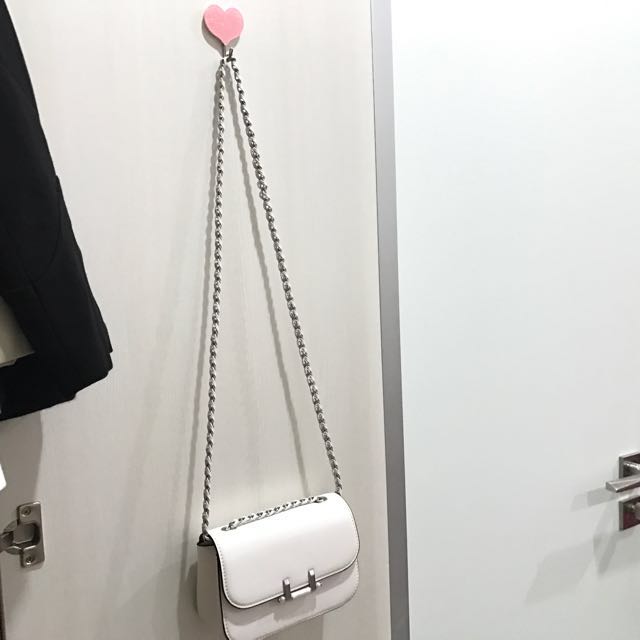 charles and keith white sling bag