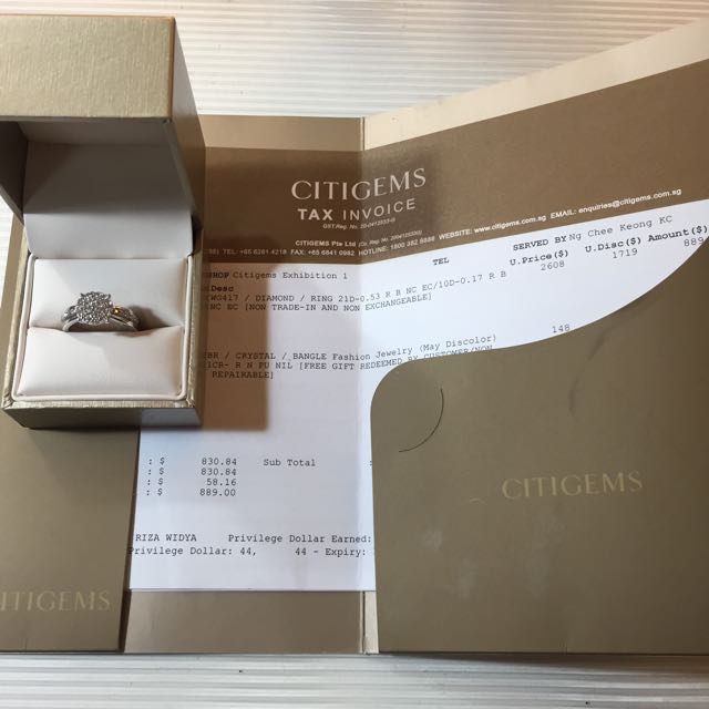Citigems Diamond Ring comes with free bracelet