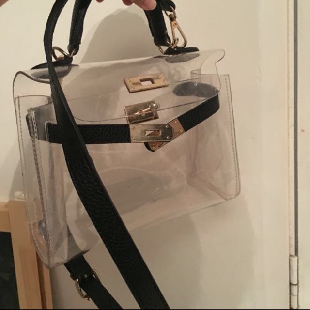 Clear birkin style discount bag