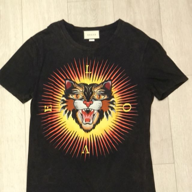 Gucci Embroidered Cat Patch T Shirt Women S Fashion Clothes