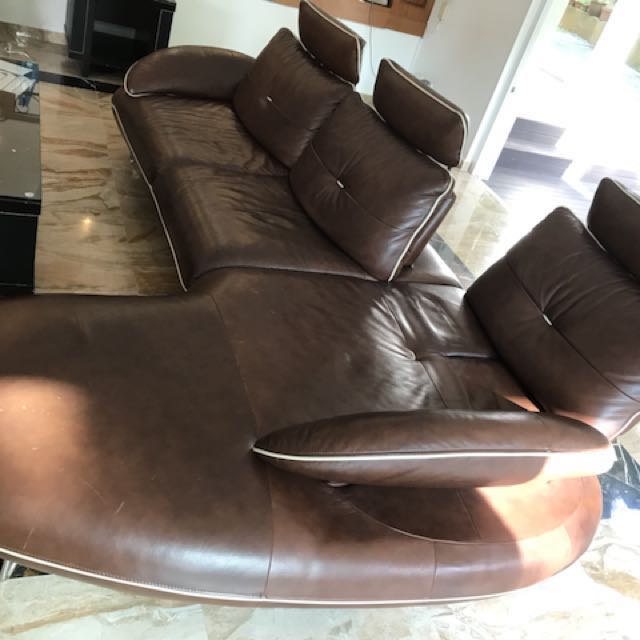 L Shape Sofa(calf leather), Furniture & Home Living, Furniture, Sofas on Carousell