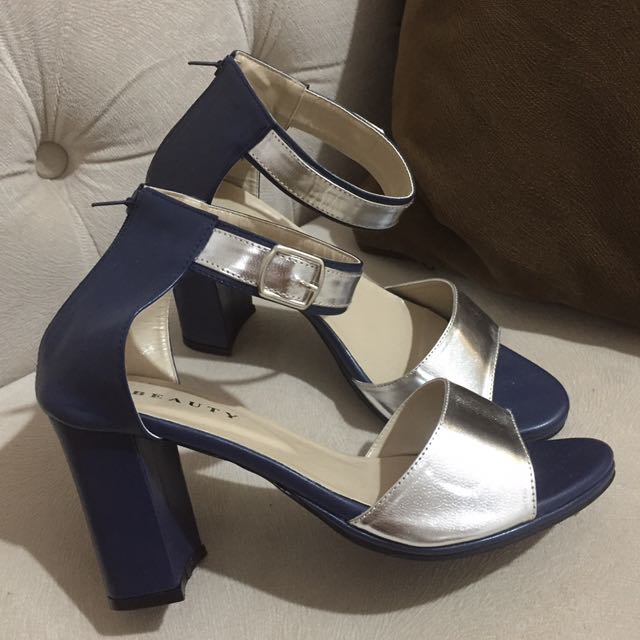 Navy and silver heels Clearance
