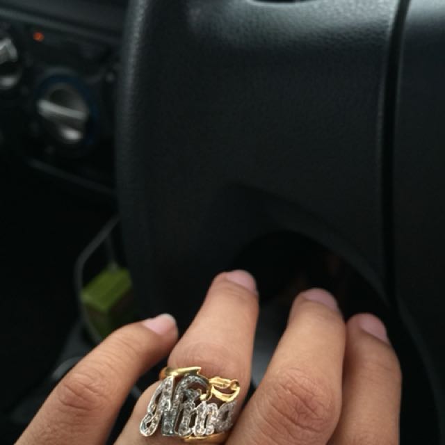 Cincin Emas Ukir Nama Women S Fashion Jewellery On Carousell