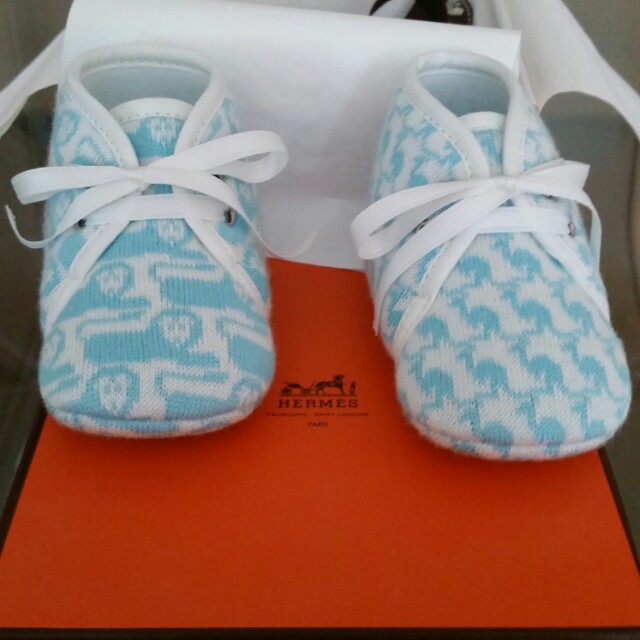 teal baby shoes