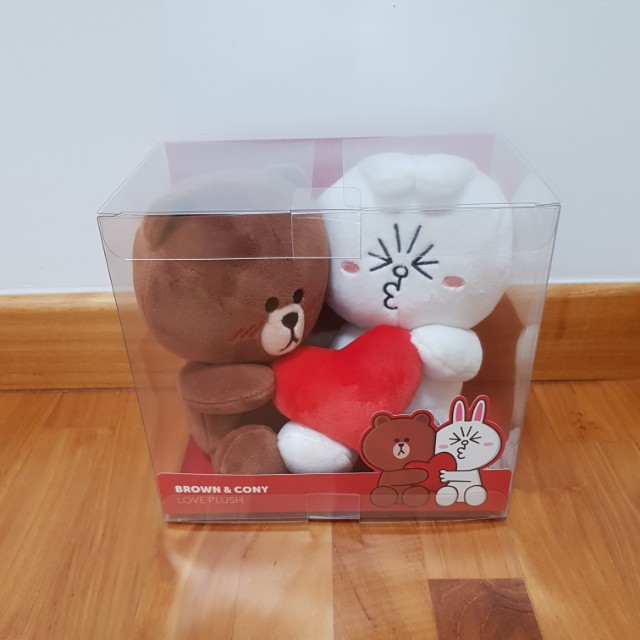 Line Friends Goods Brown /& Cony Love Couple Set 20cm Plush Doll Korea Toy