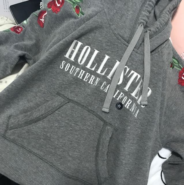 hollister rose embroidered hoodie