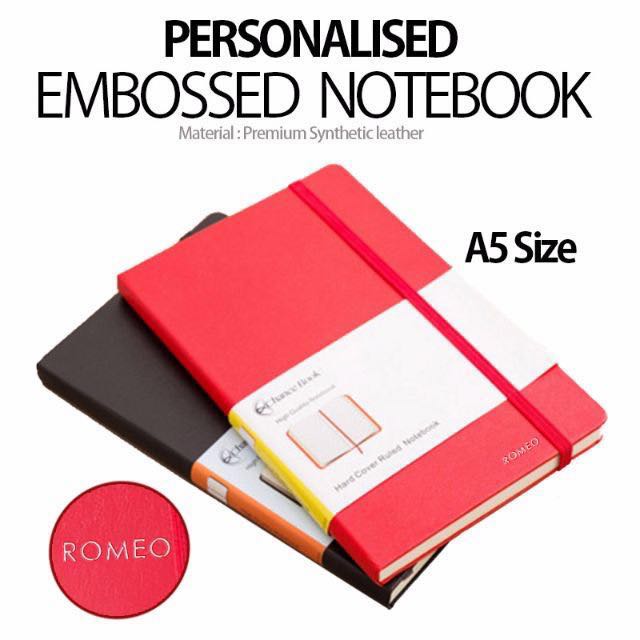 Personalised Emboss Notebook, Hobbies & Toys, Stationery & Craft