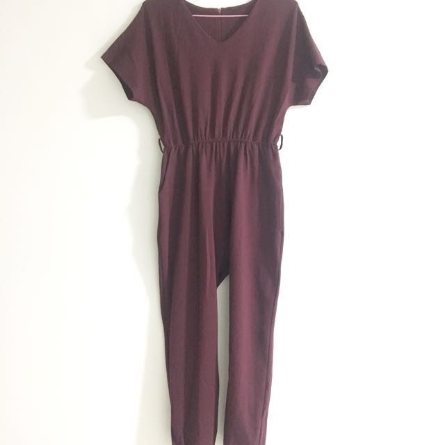 burgundy jumpsuit uk