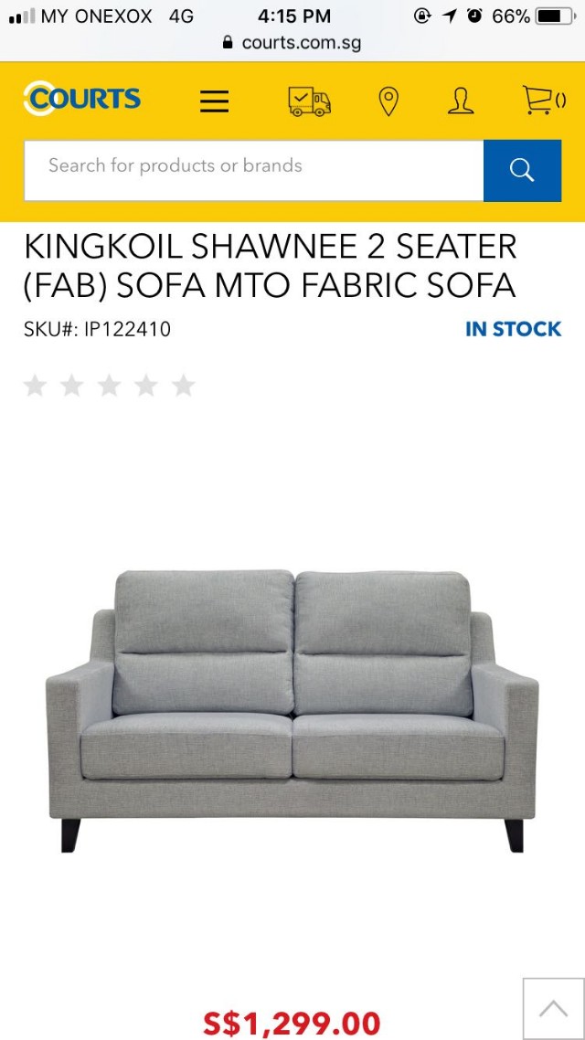 Selling Brand New 2 seater King Koil Sofa (MTO), Furniture & Home