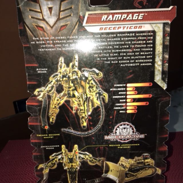 Transformers(Rampage) (Category: Toy Figures) located in Singapore. Submitted by marlonski24 (Listing ID 139461521, Image 2). Description: .