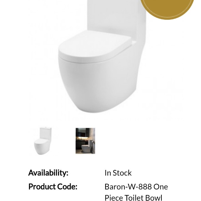 BARON, W888 1-Piece Toilet Bowl