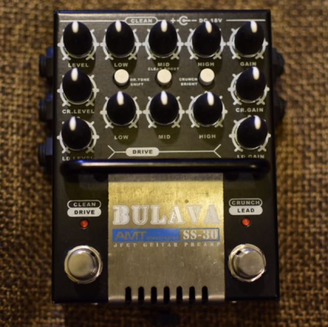 Préampli Guitare AMT BULAVA SS-30 JFET 3 Canaux Avec Simulation Baffle