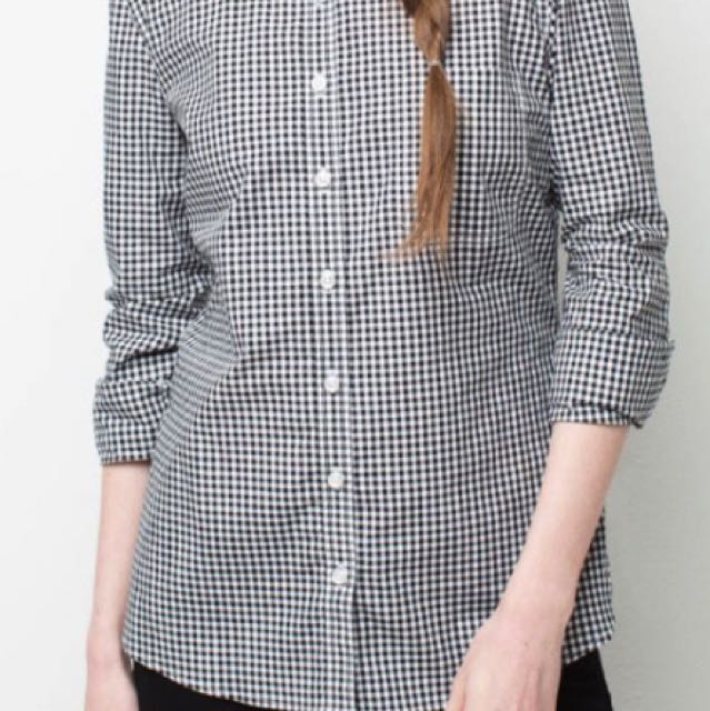 Black and white button down clearance