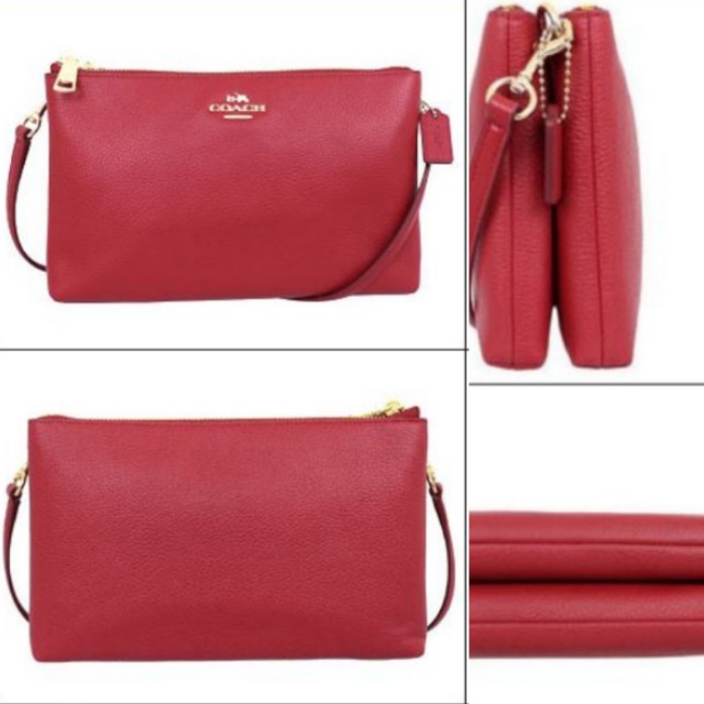 coach red sling bag