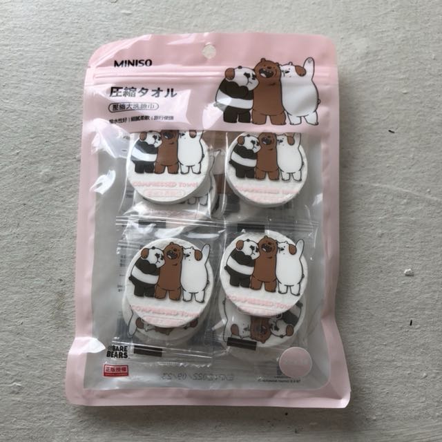 We Bare Bears x Miniso Compressed Face Towels Everything Else on