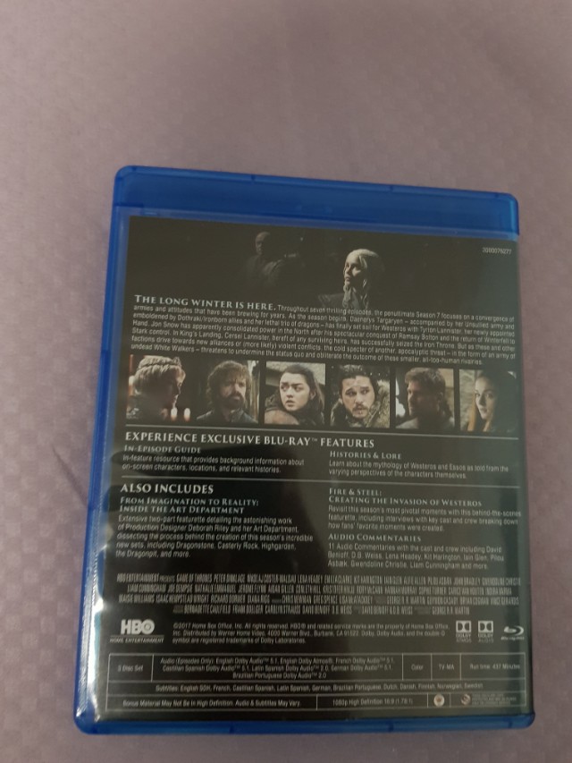 Game of Thrones The Complete Seventh Season Blu Ray, Hobbies