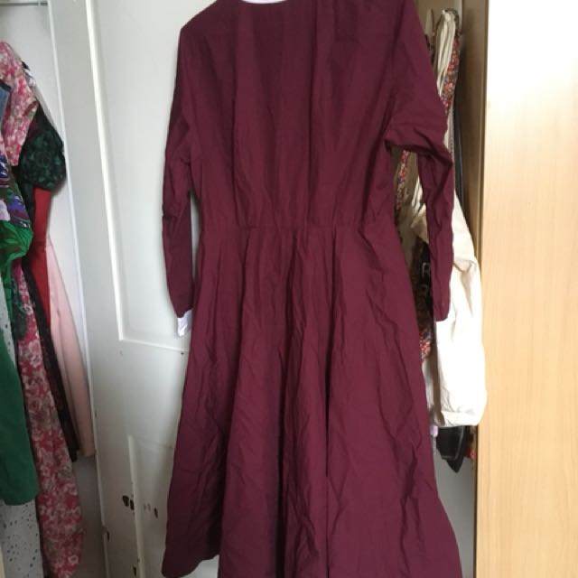 Laura Ashley Plum Winter Dress Size 12 On Carousell