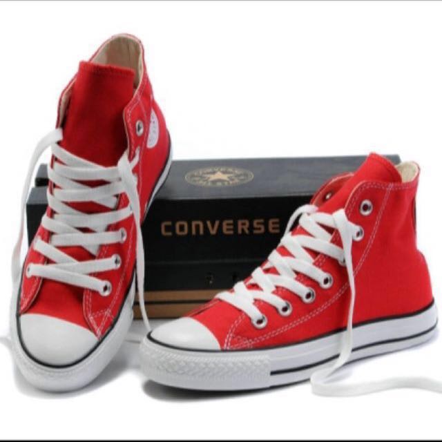 red high cut converse