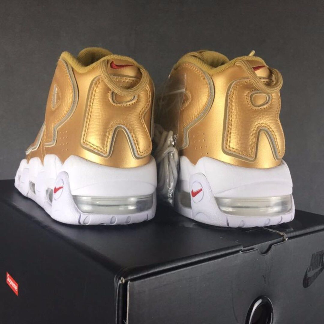 SUP007 Supreme x Air More Uptempo Suptempo Gold Men s Fashion