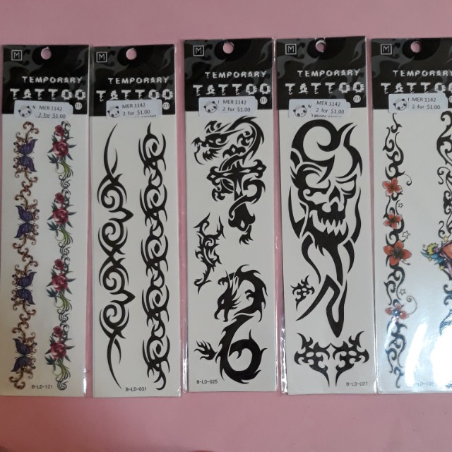 tattoo stickers 8 for $1.00 ( clearance)