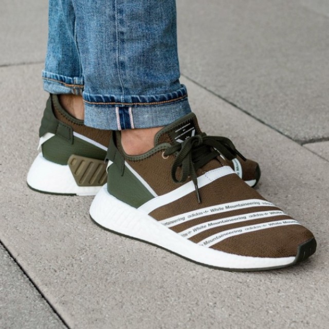 Adidas NMD x White Mountaineering R2 Olive Green, Men's Fashion, Footwear  on Carousell