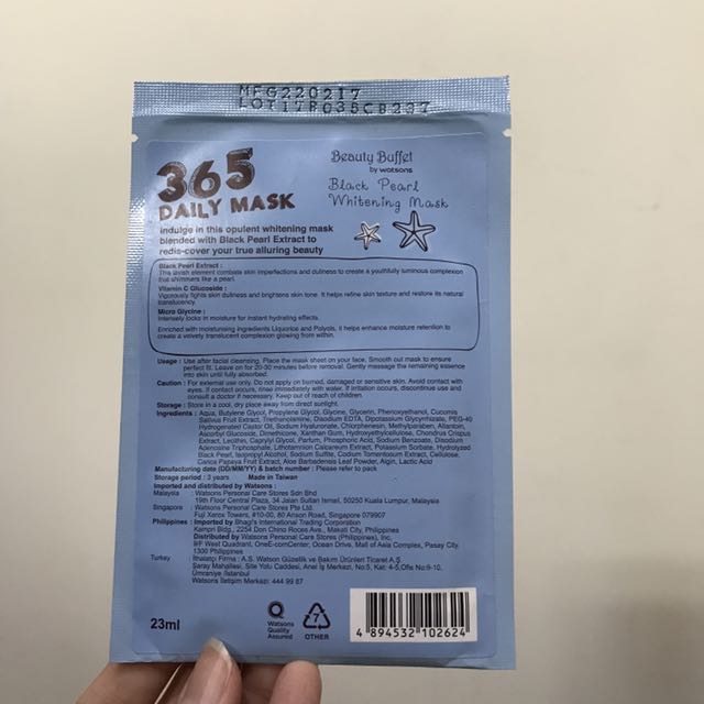 Black Pearl Whitening 365 Daily Mask Masker Beauty Buffet By Watsons Kesehatan Kecantikan Parfum Kuku Lainnya Di Carousell