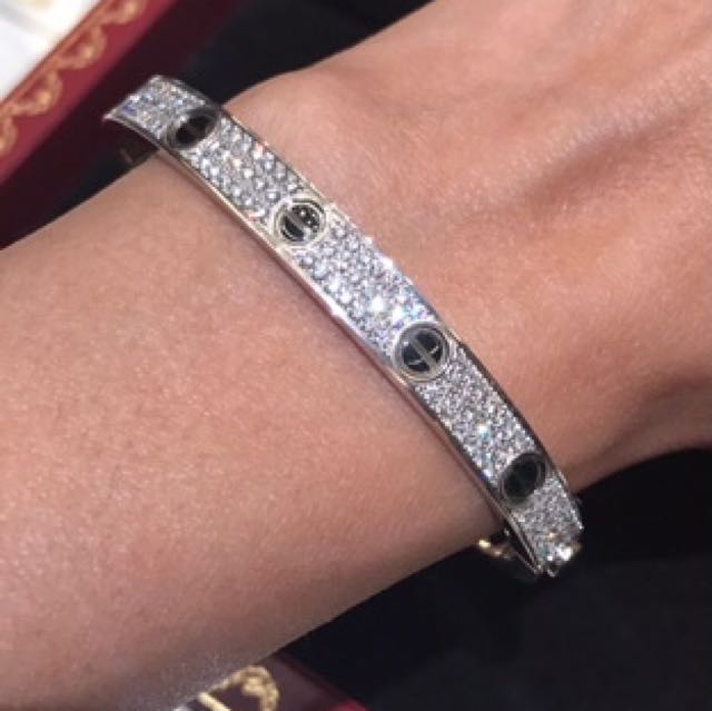 Cartier 18k white gold love bracelet shop