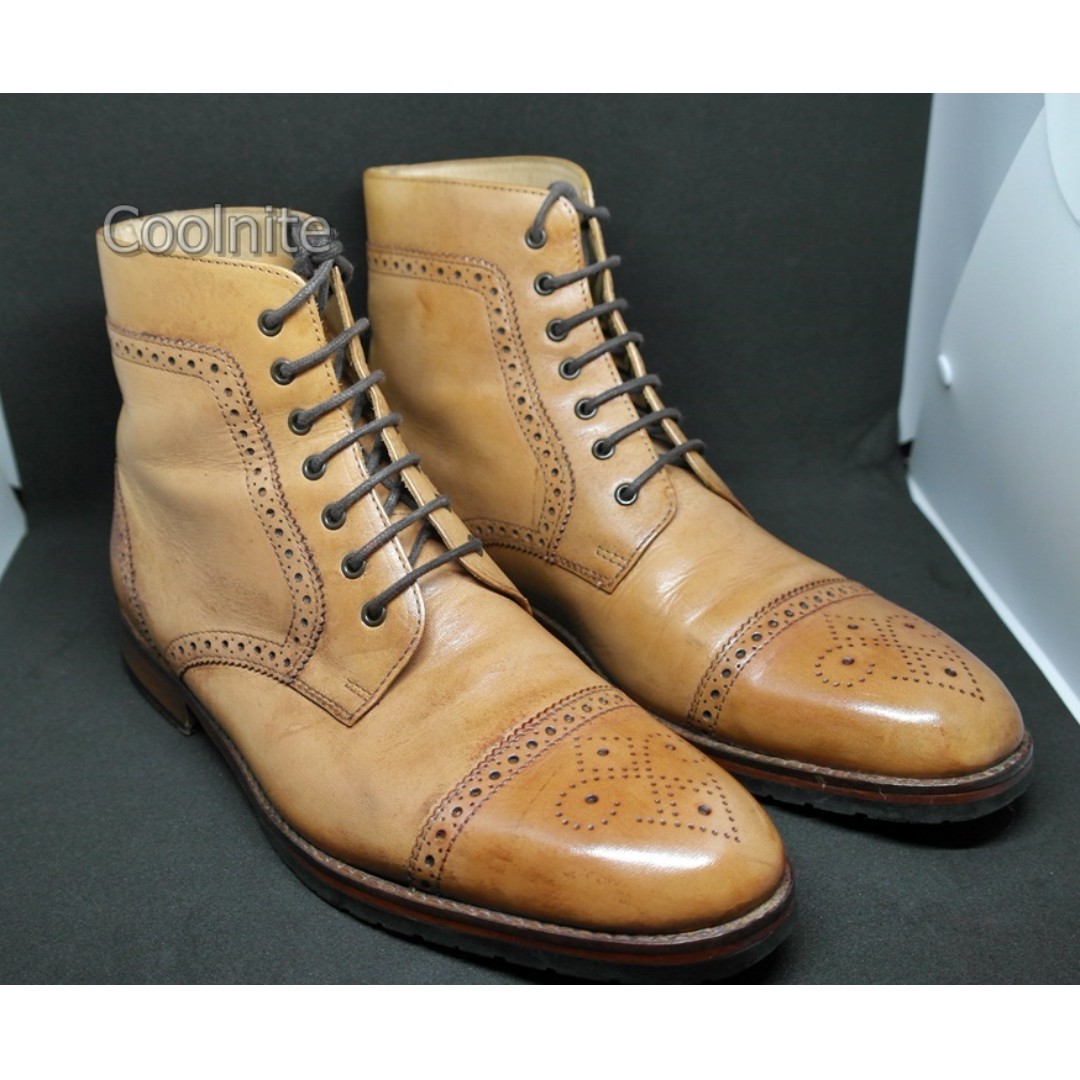 Light Tan Handmade Leather Wingtip Brogue Boots by 3DM LIFESTYLE - Size  9US/8UK/42EU, Men's Fashion, Footwear, Dress Shoes on Carousell