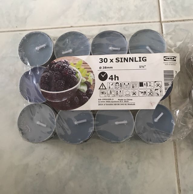 IKEA SINNLIG mini scented candles, Furniture & Home Living, Home Decor ...