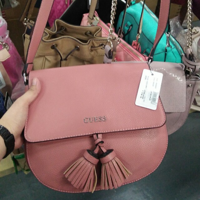 guess pink sling bag