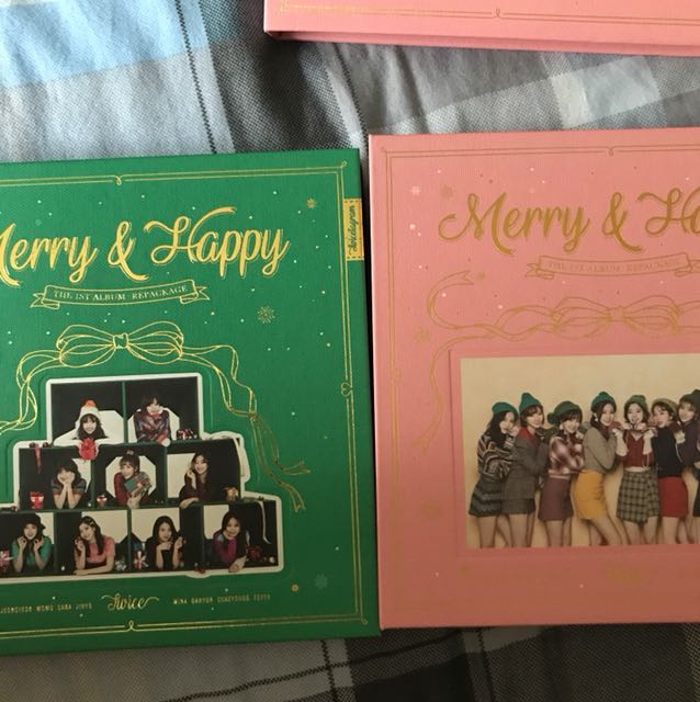 Twice Merry And Happy Heart Shaker Unsealed Album Hobbies Toys Memorabilia Collectibles K Wave On Carousell