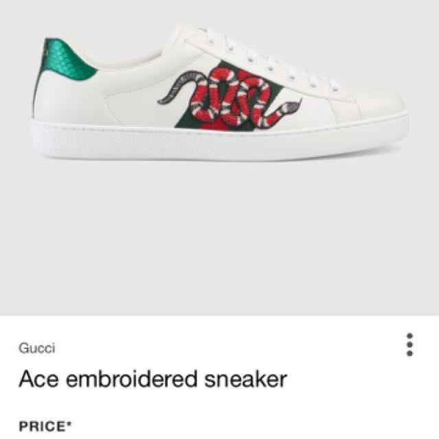 gucci men's snake sneakers