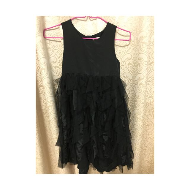 h&m girls black dress