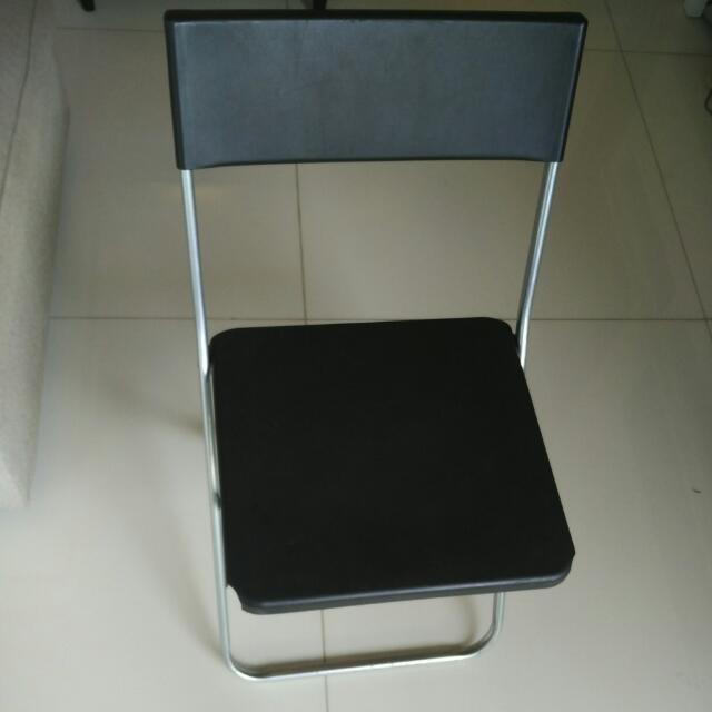 Ikea Jeff Foldable Black Plastic Chair X2 Furniture Tables Chairs On Carousell