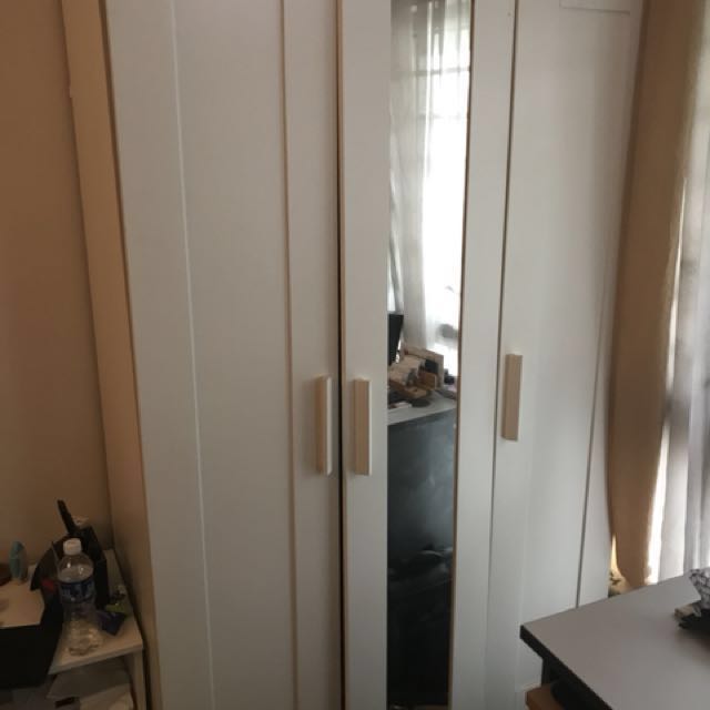 Ikea Triple Door Wardrobe Furniture Shelves Drawers On Carousell