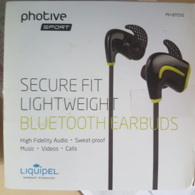 Photive sport sweatproof secure 2025 fit wireless bluetooth earbuds