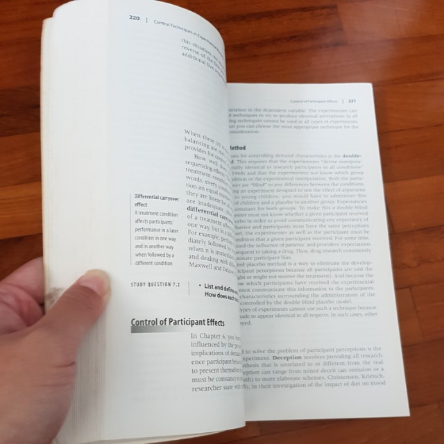 Research methods,design and analysis (Category: Textbooks) located in Singapore. Submitted by shopwildd (Listing ID 145440607, Image 3). Description: Very good condition apart from some highlights. Pages are still white..